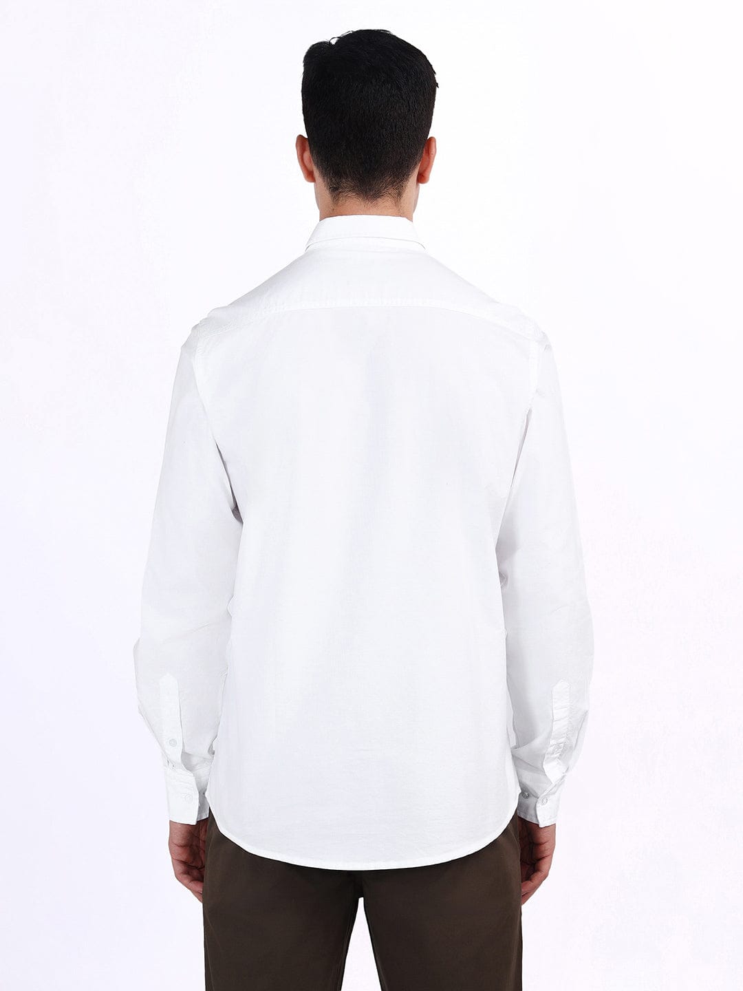 Iconic Men White Solid Collar Shirt