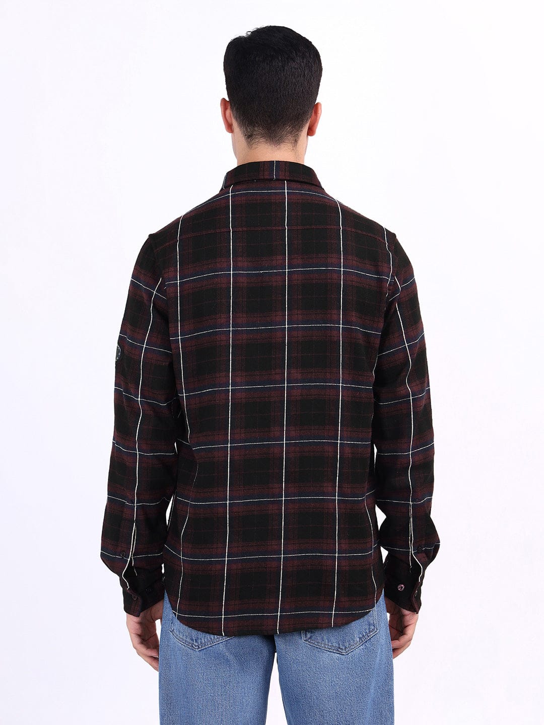 Iconic Men Red Solid Collar Shirt