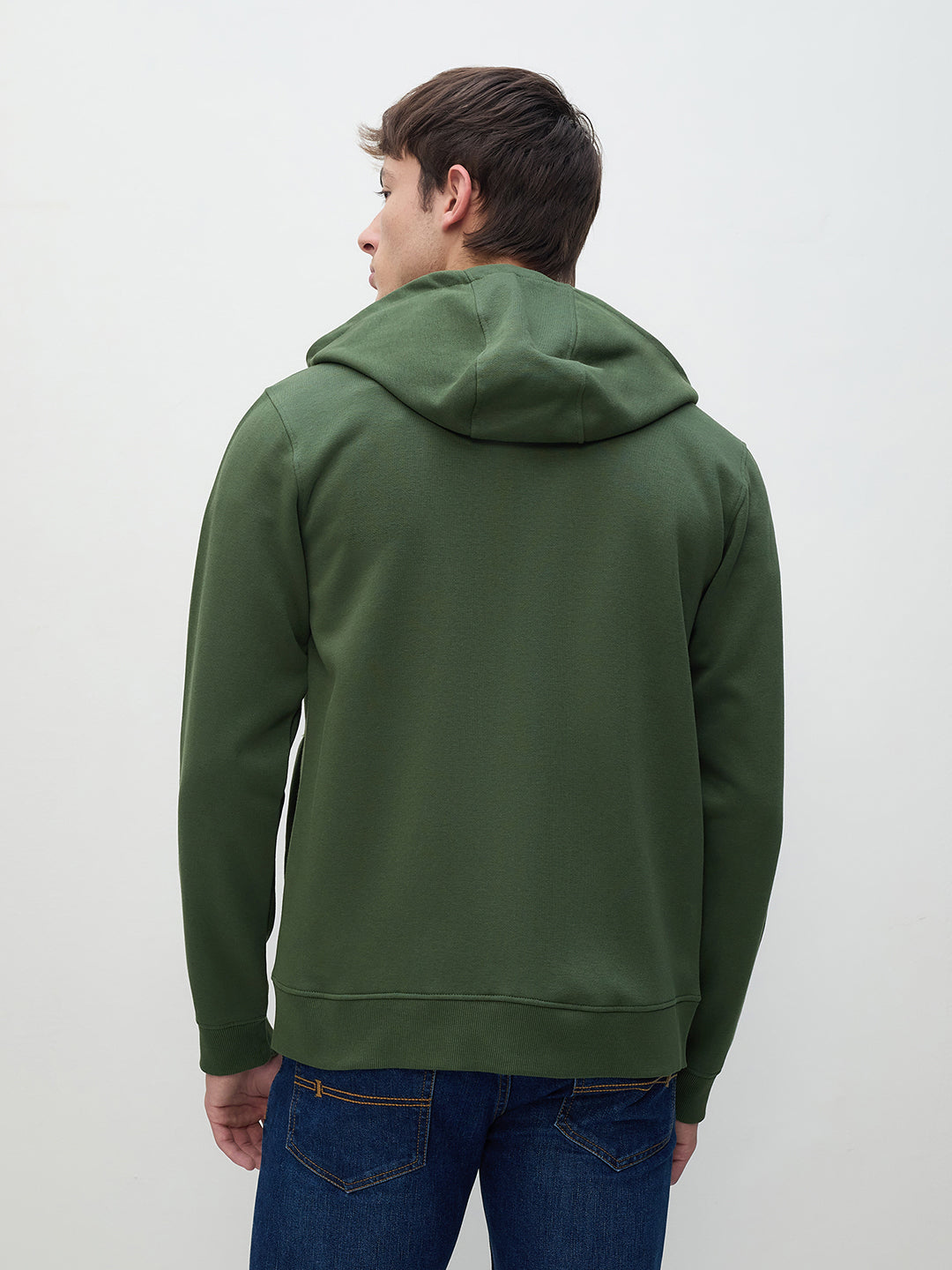 ICONIC Men Green Hooded Sweatshirt