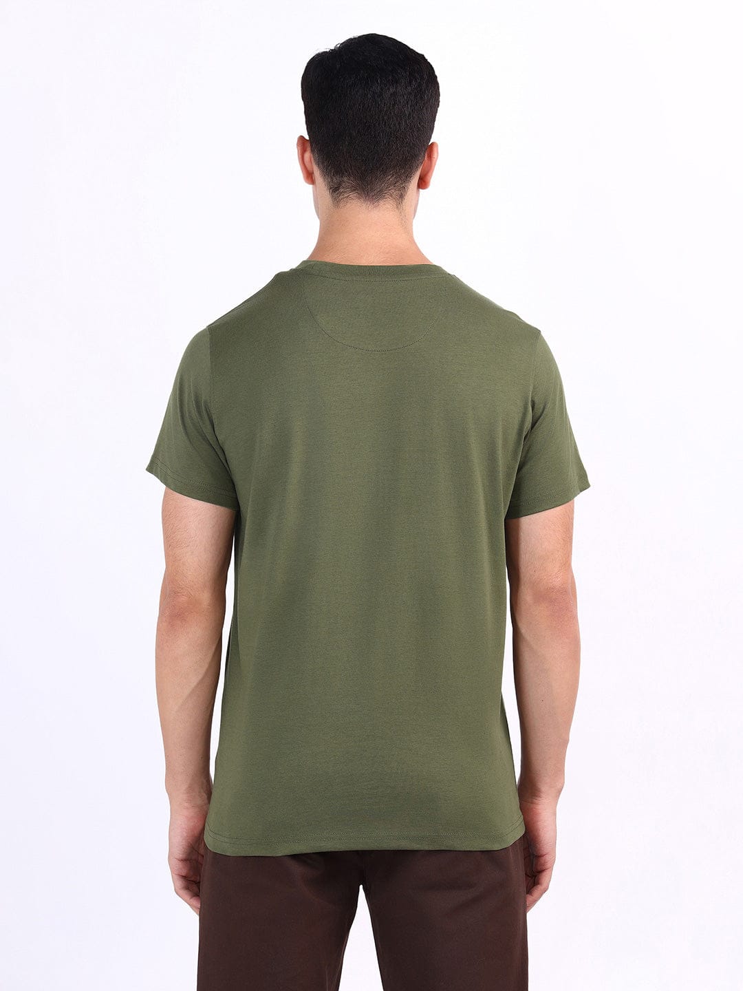 Iconic Men Green Solid Tshirt