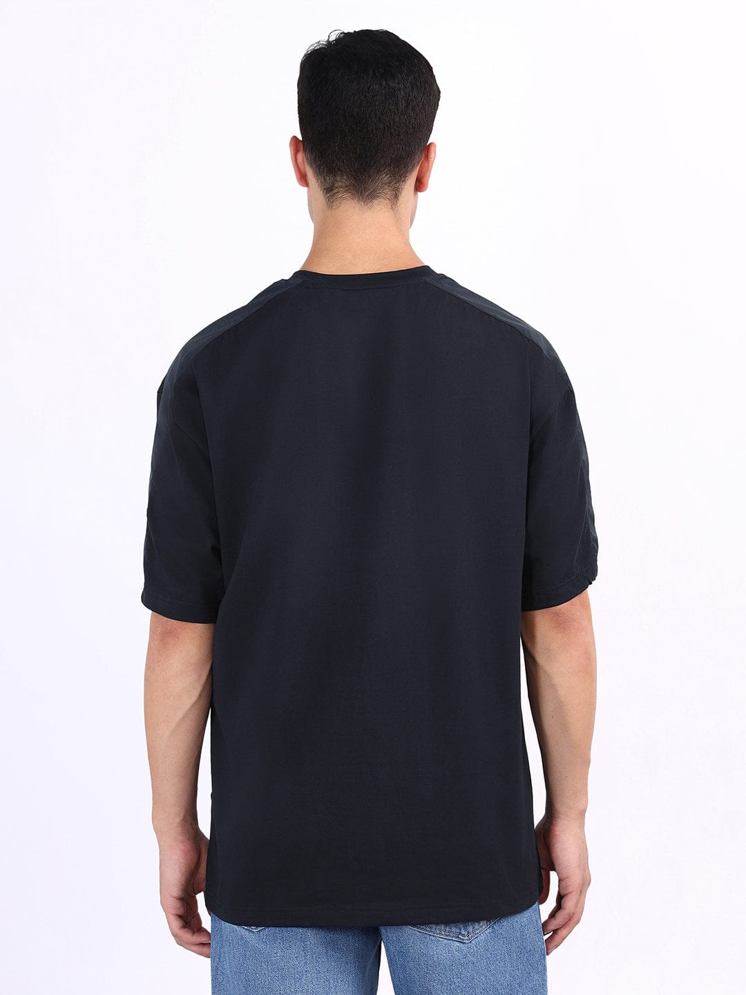 Iconic Men Blue Solid Crew Neck Tshirt