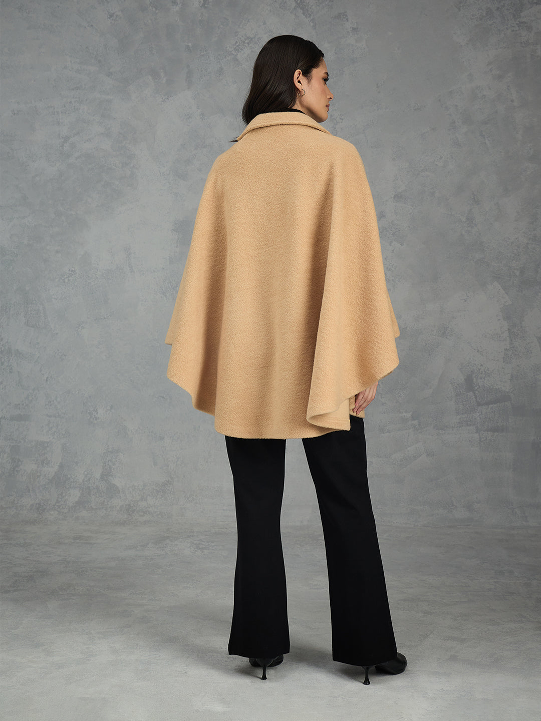 Iconic Women Brown Solid Pure Cotton Lapel Collar Overcoat