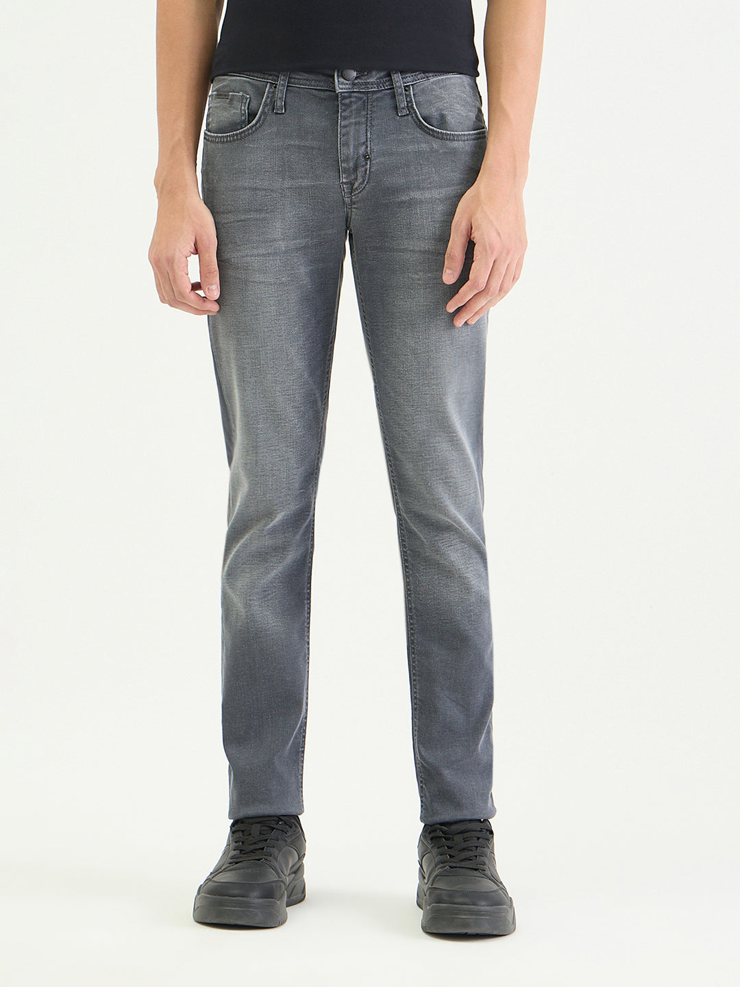 Antony Morato Men Tapered Fit Grey Solid Jeans
