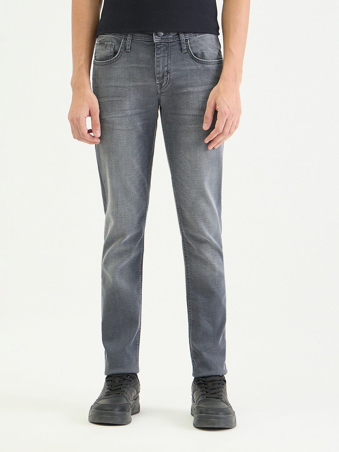 Antony Morato Men Tapered Fit Grey Solid Jeans