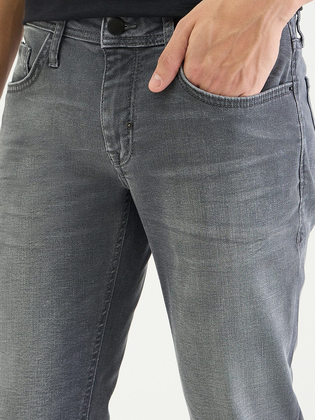 Antony Morato Men Tapered Fit Grey Solid Jeans