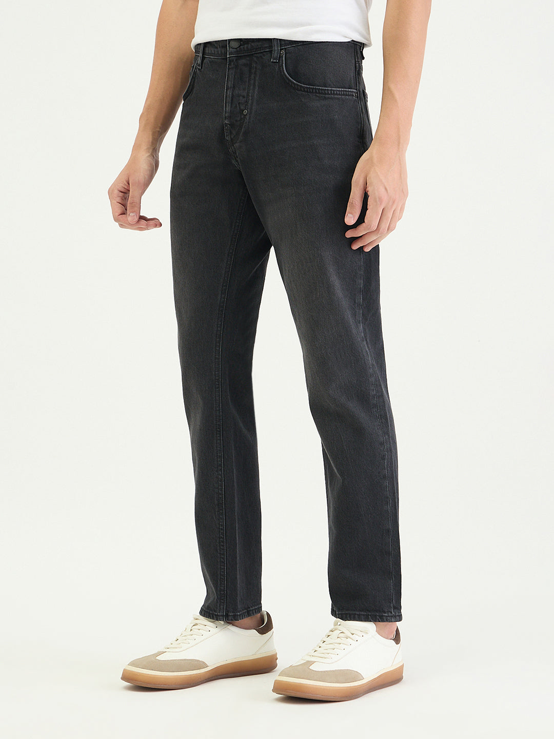 Antony Morato Men Slim Straight Fit Black Solid Jeans