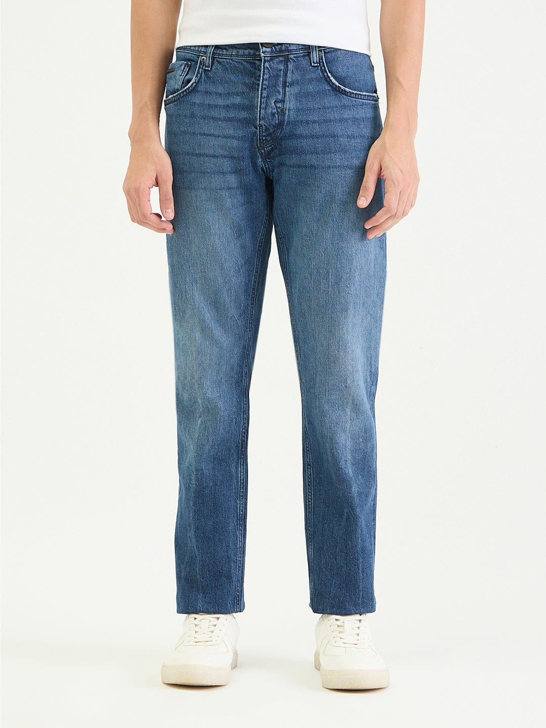 Antony Morato Men Slim Straight Fit Blue Solid Jeans