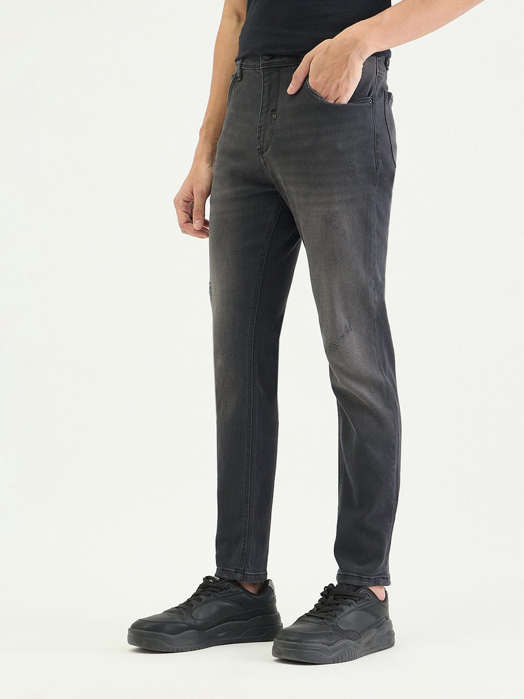Antony Morato Men Skinny Fit Charcoal Black Solid Jeans