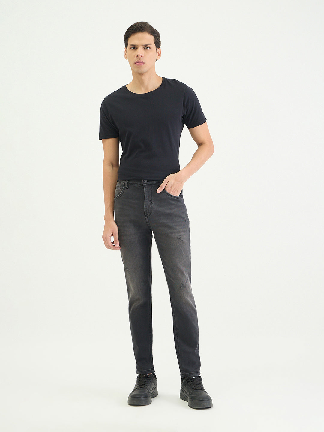 Antony Morato Men Skinny Fit Charcoal Black Solid Jeans
