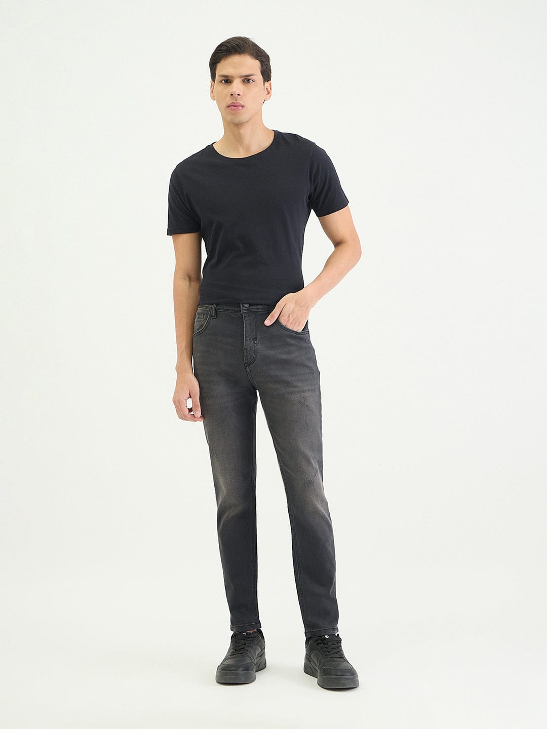 Antony Morato Men Skinny Fit Charcoal Black Solid Jeans
