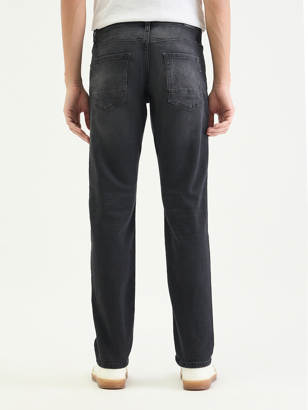 Antony Morato Men Tapered Fit Charcoal Black Solid Jeans