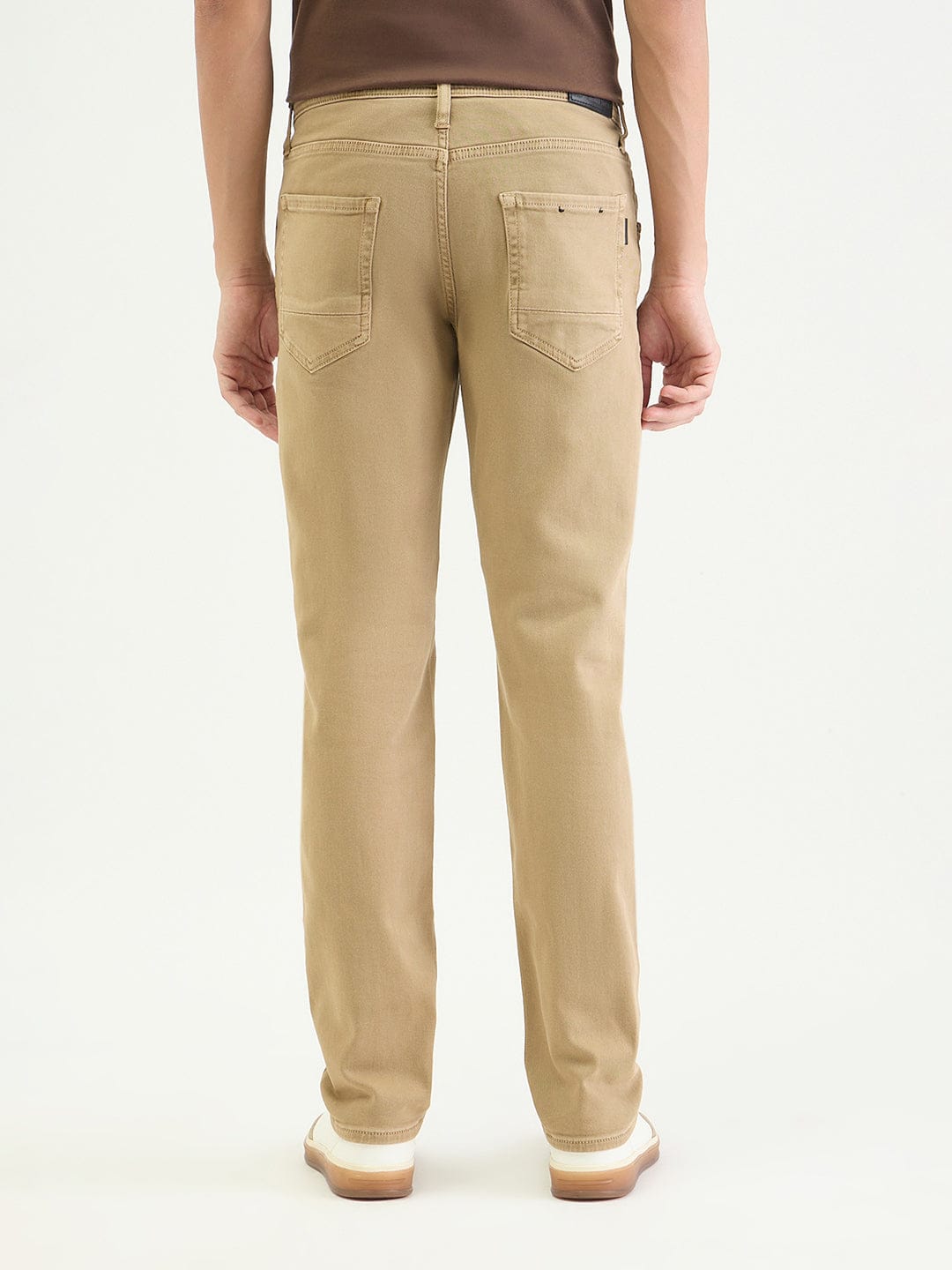 Antony Morato Men Tapered Fit Beige Solid Jeans
