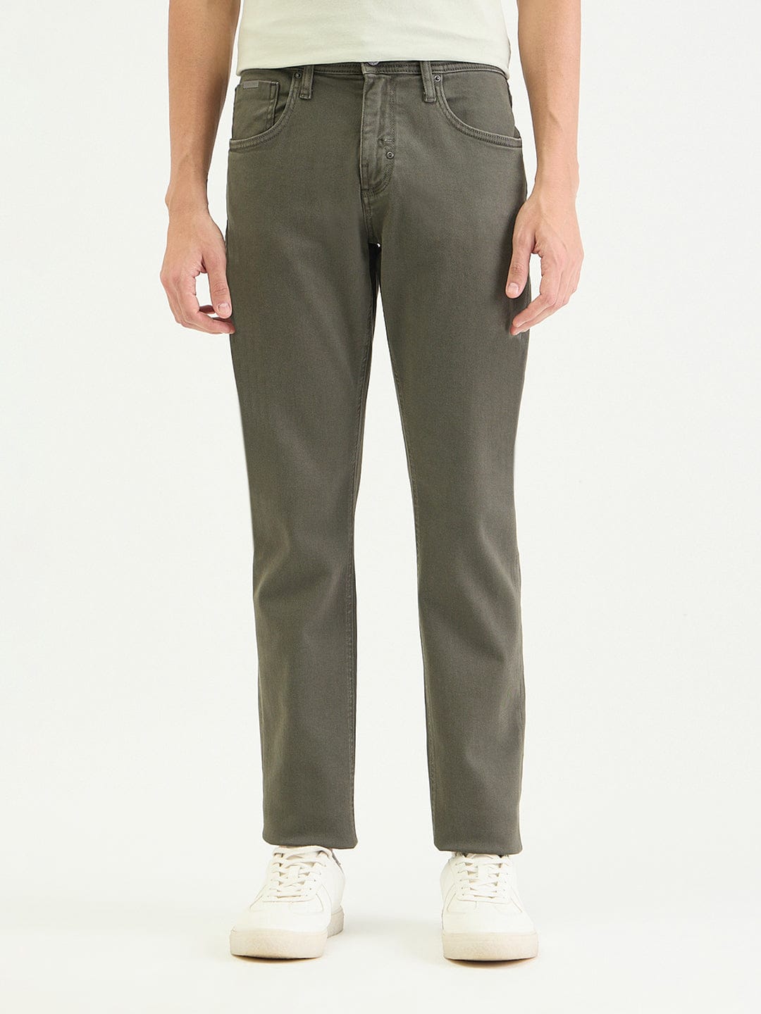 Antony Morato Men Tapered Fit Green Solid Jeans