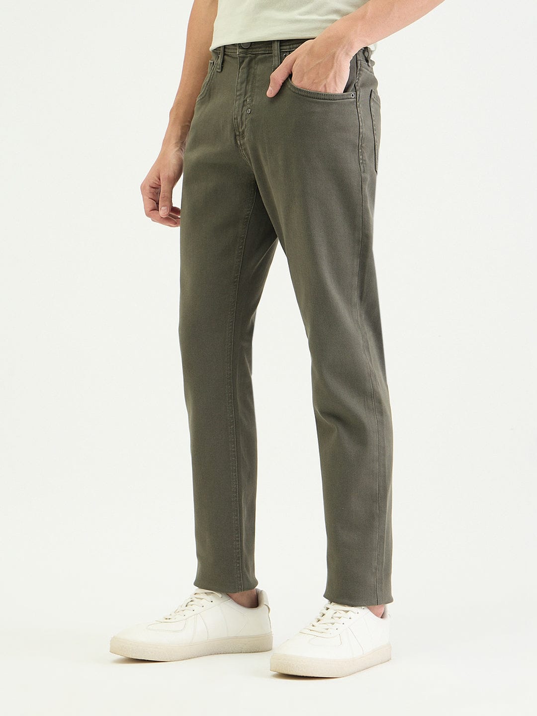 Antony Morato Men Tapered Fit Green Solid Jeans