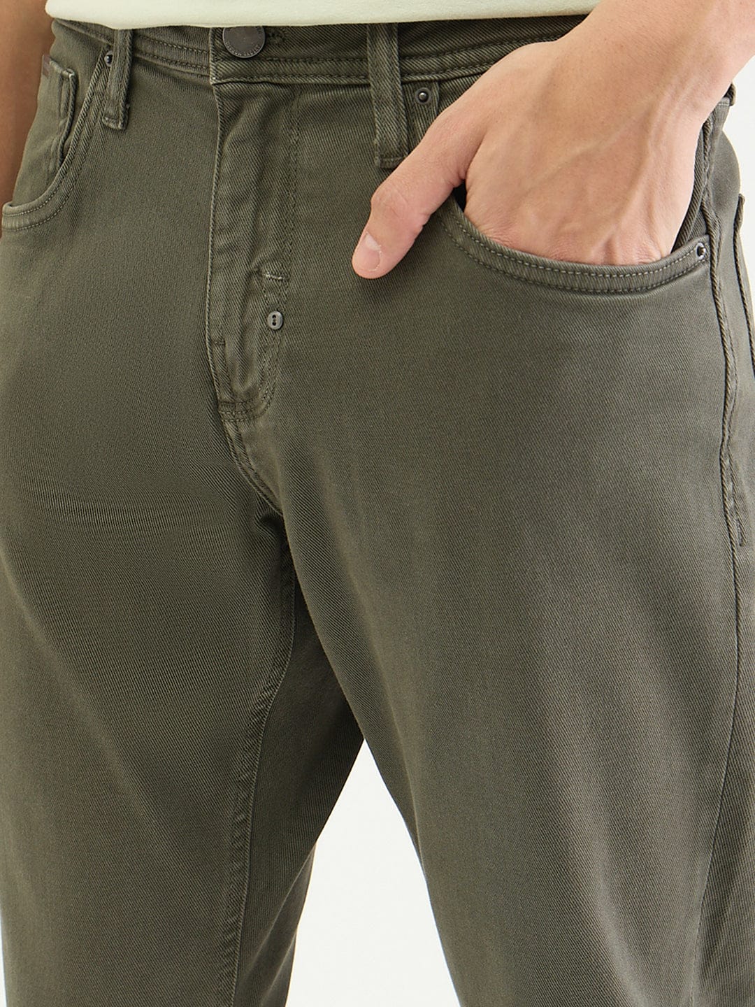 Antony Morato Men Tapered Fit Green Solid Jeans