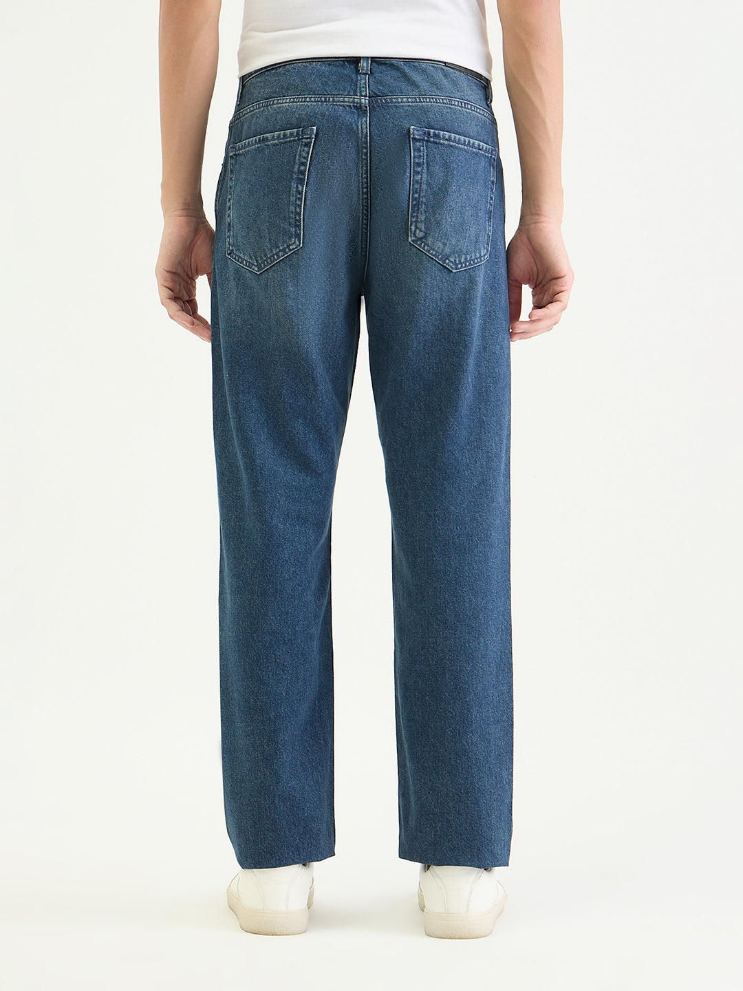 Antony Morato Men Straight Fit Blue Solid Pure Cotton Jeans