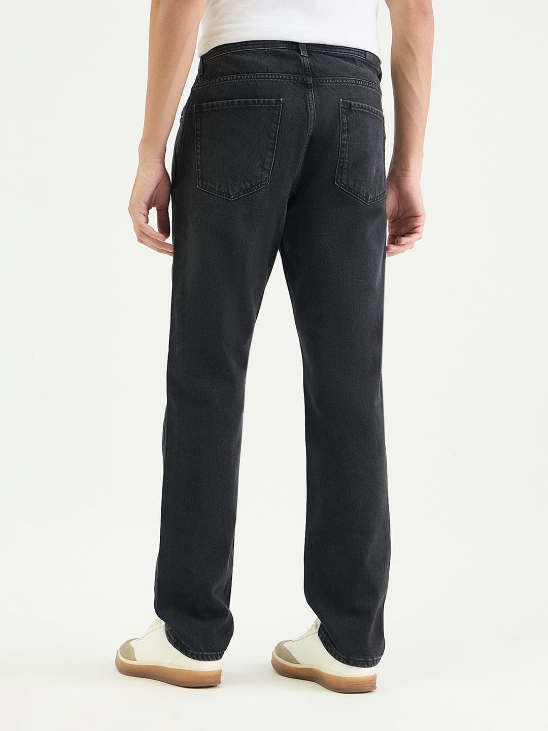 Antony Morato Men Straight Fit Black Solid Pure Cotton Jeans