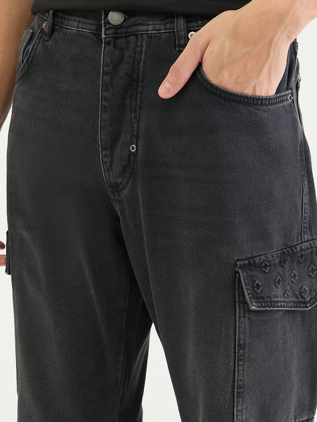 Antony Morato Men Straight Fit Black Solid Pure Cotton Jeans