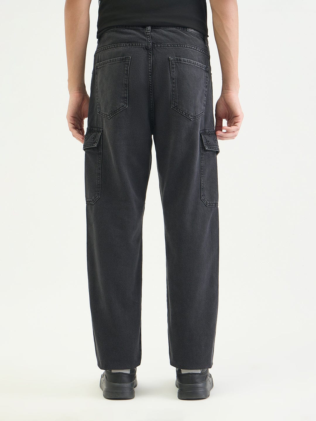 Antony Morato Men Straight Fit Black Solid Pure Cotton Jeans