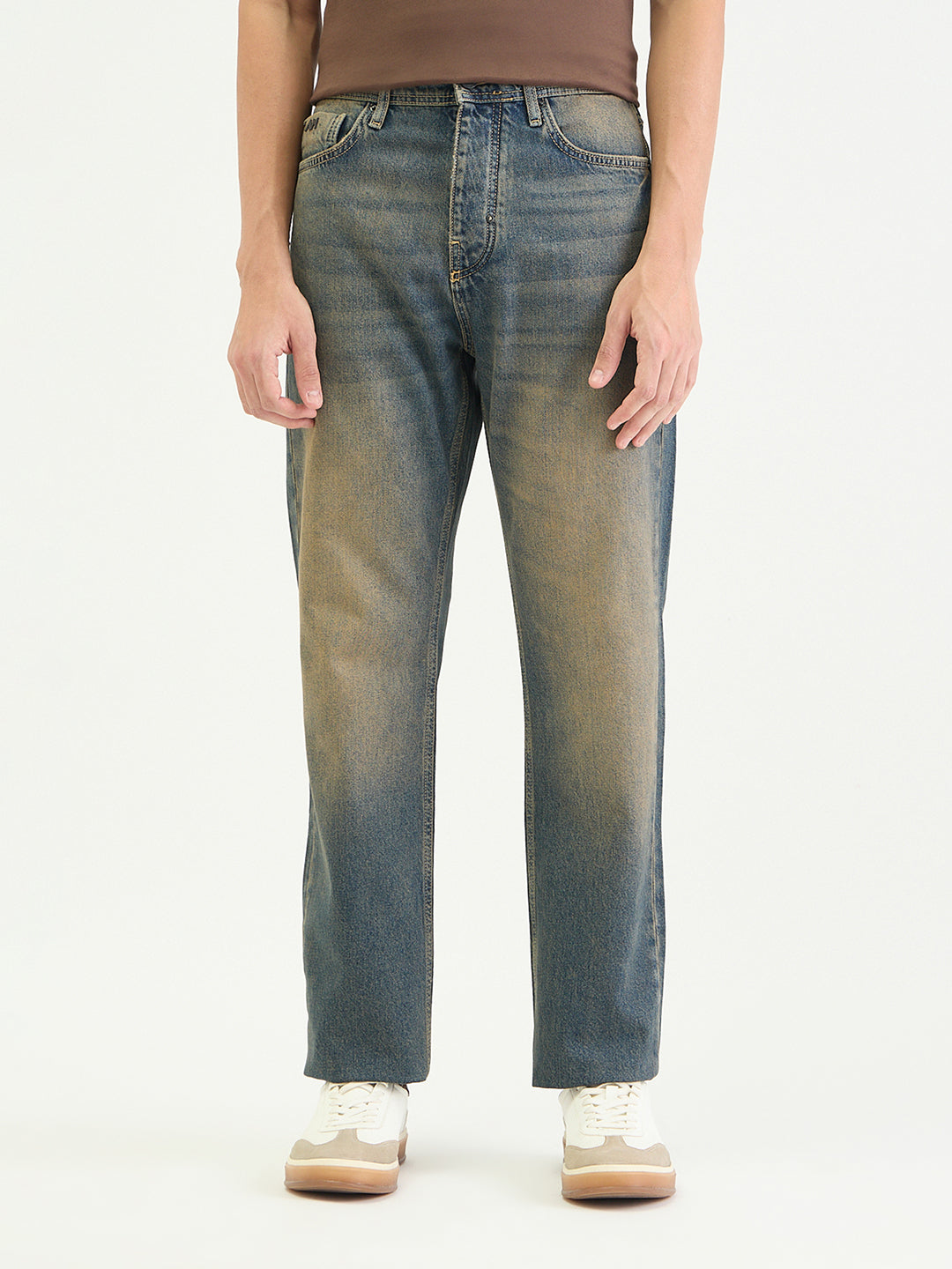 Antony Morato Men Straight Fit Blue Solid Pure Cotton Jeans