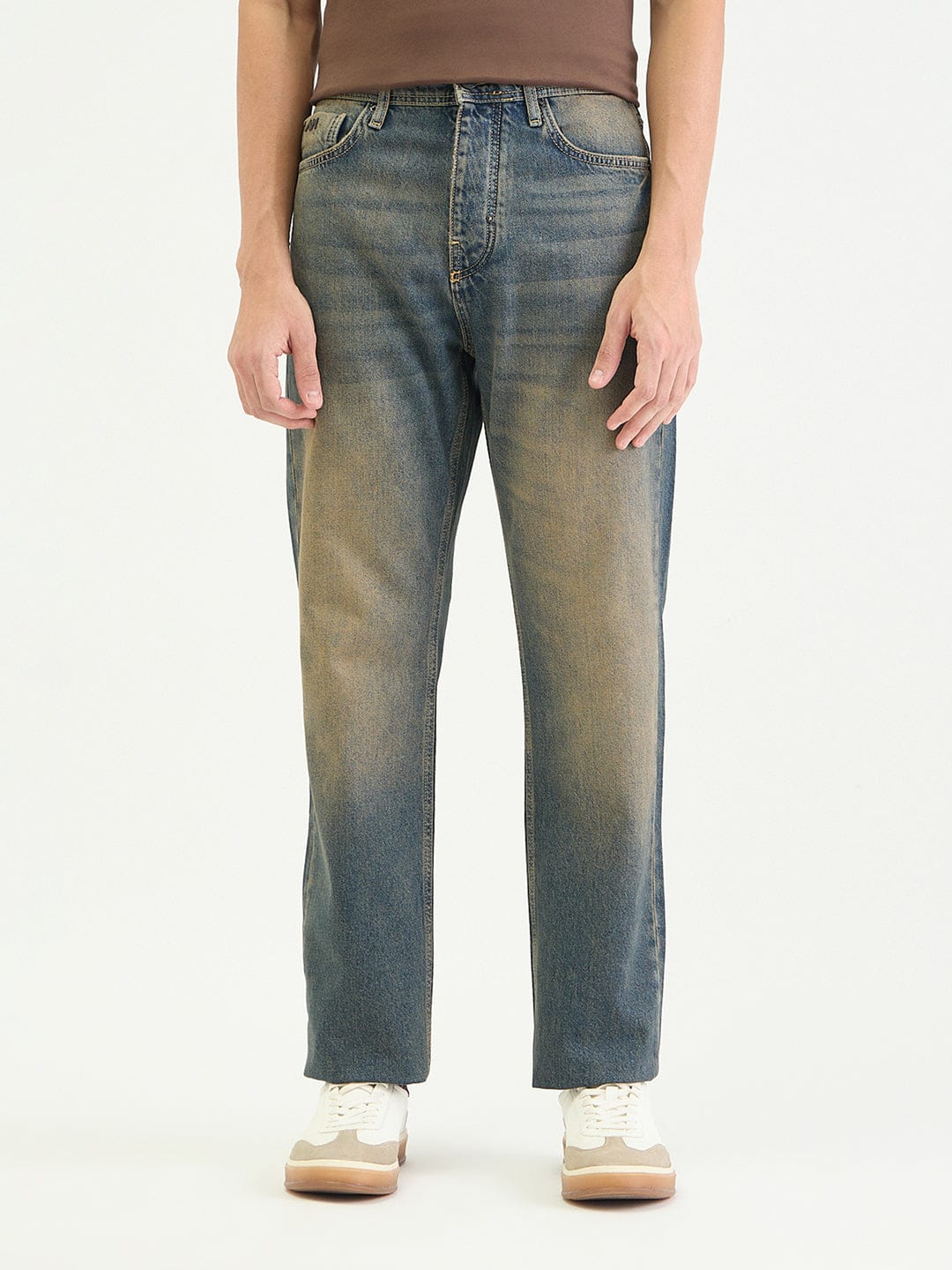 Antony Morato Men Straight Fit Blue Solid Pure Cotton Jeans
