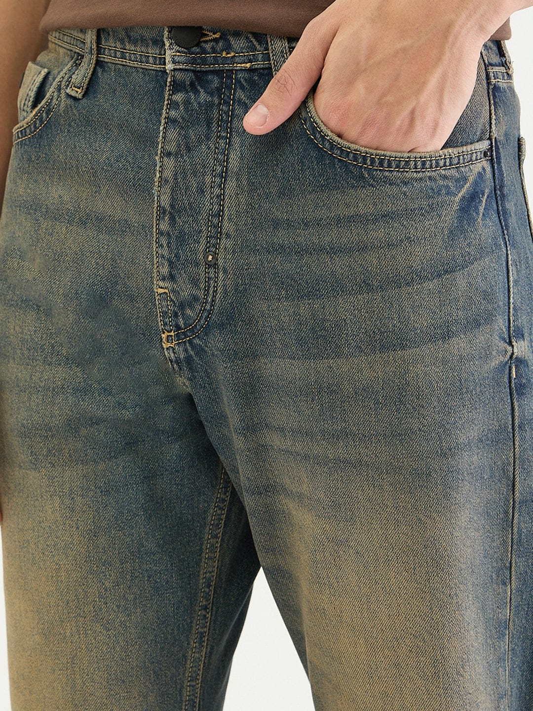 Antony Morato Men Straight Fit Blue Solid Pure Cotton Jeans