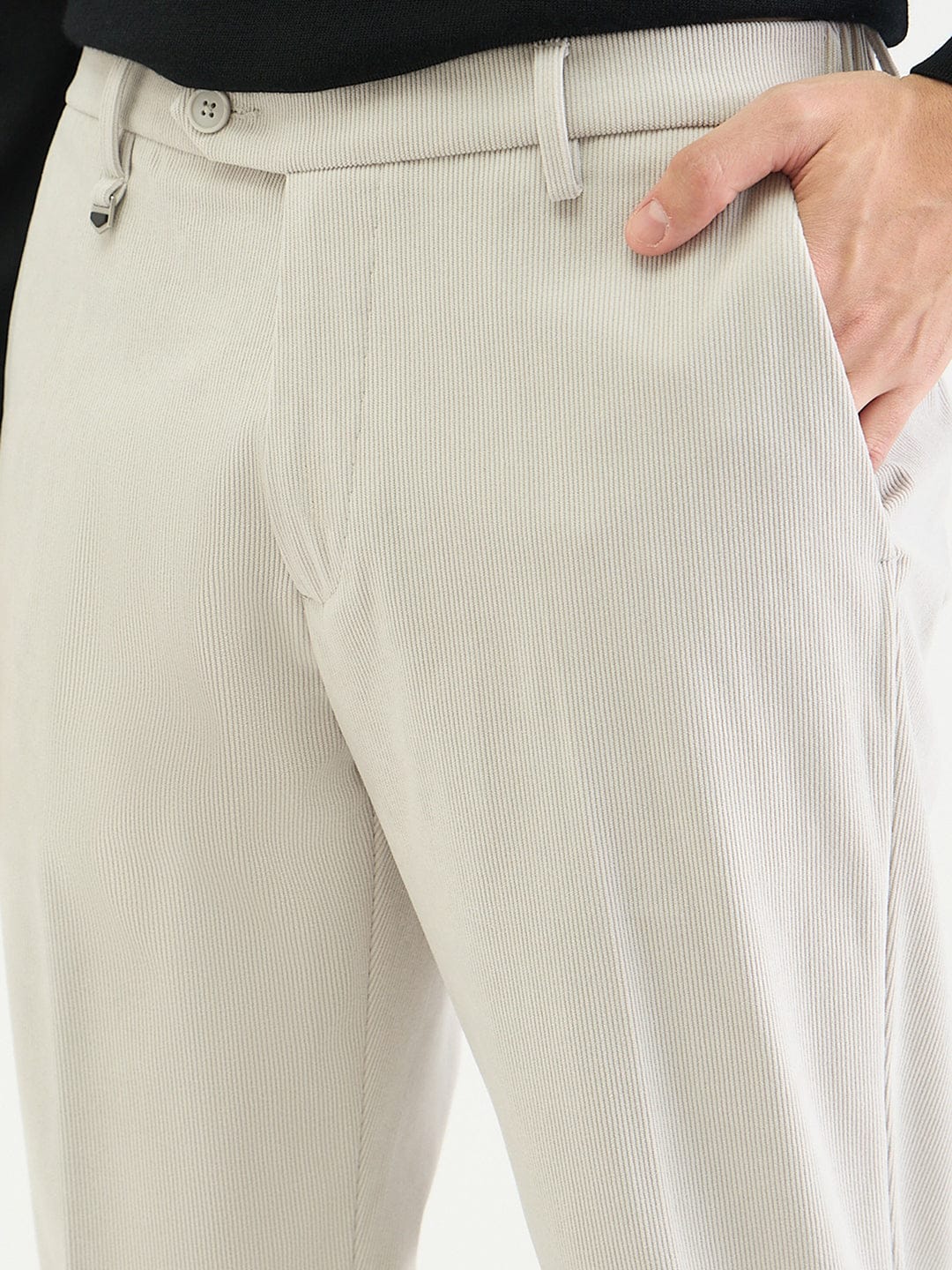 Antony Morato Men Slim Fit Off White Solid Trouser