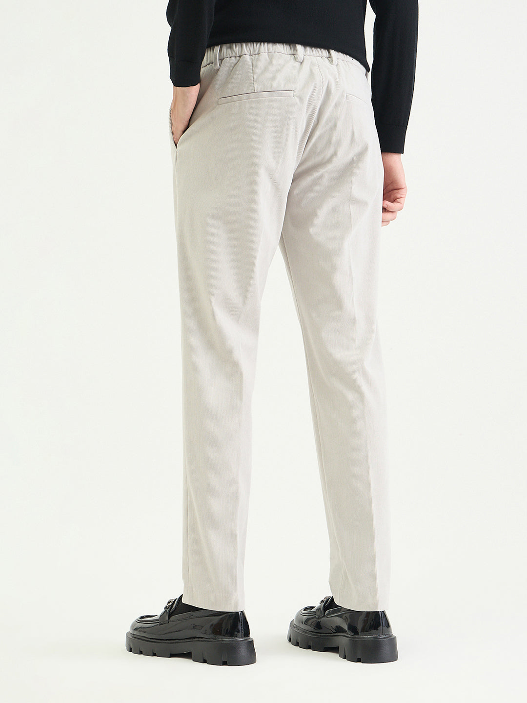 Antony Morato Men Slim Fit Off White Solid Trouser