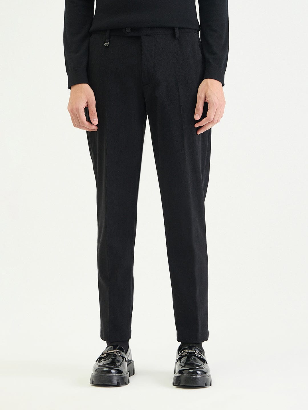 Antony Morato Men Slim Fit Black Solid Trouser