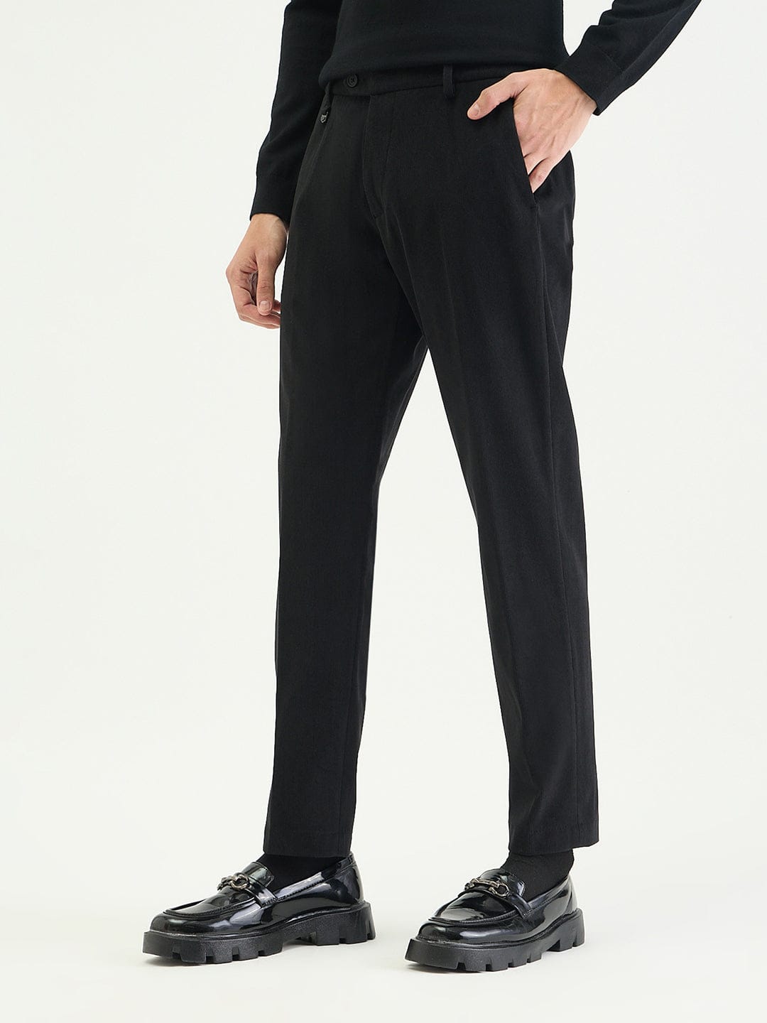 Antony Morato Men Slim Fit Black Solid Trouser