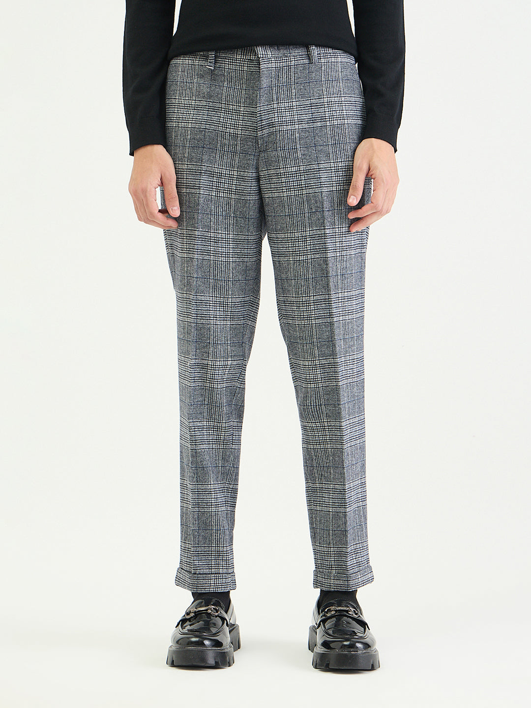 Antony Morato Men Straight Fit Multicolour Checks Trouser