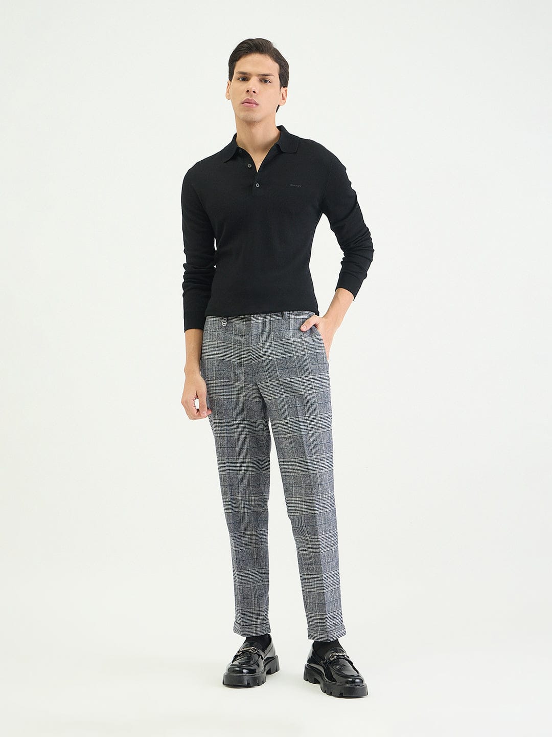 Antony Morato Men Straight Fit Multicolour Checks Trouser
