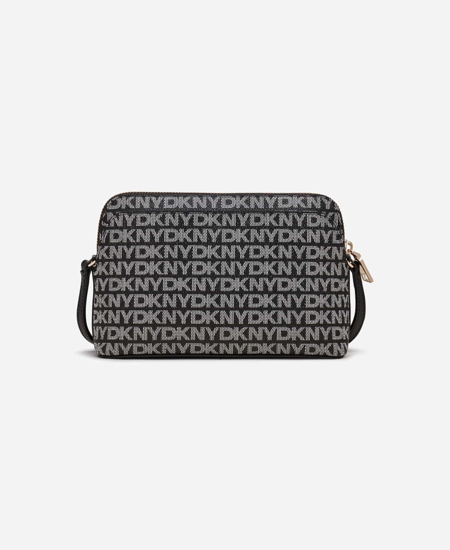 DKNY Womens Black Logo CrossBoby Woven Bag