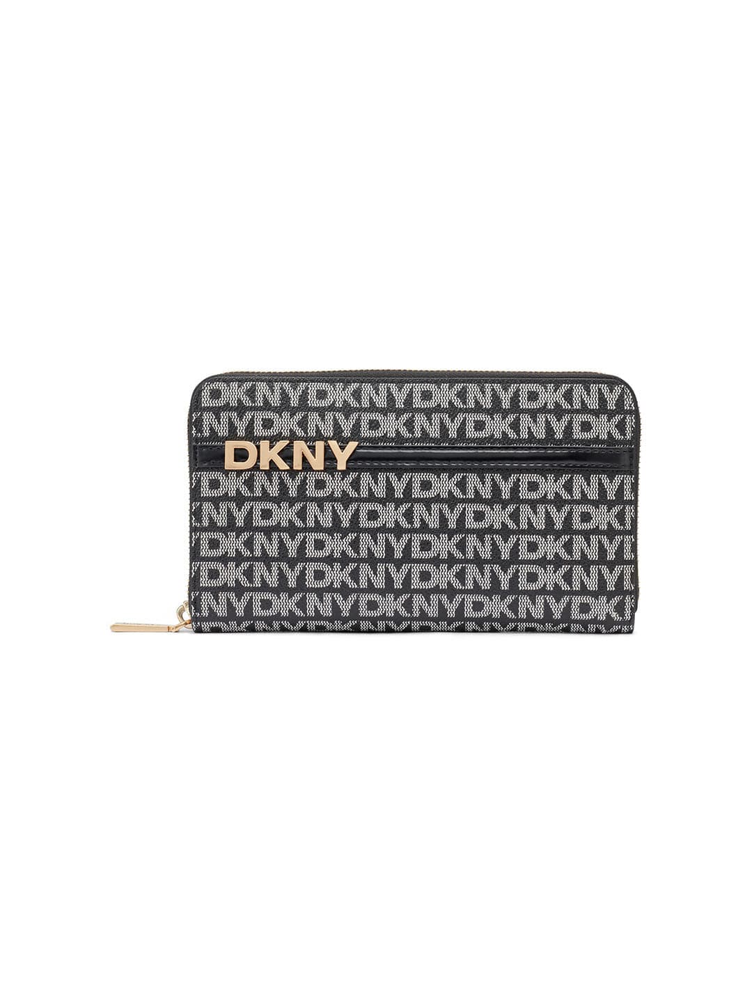 DKNY Womens Black Logo Woven Wallet