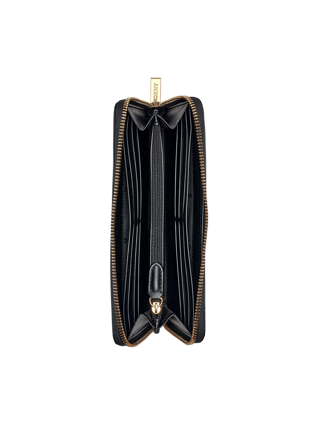 DKNY Womens Black Logo Woven Wallet