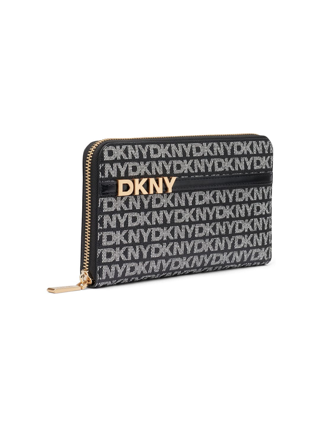 DKNY Womens Black Logo Woven Wallet
