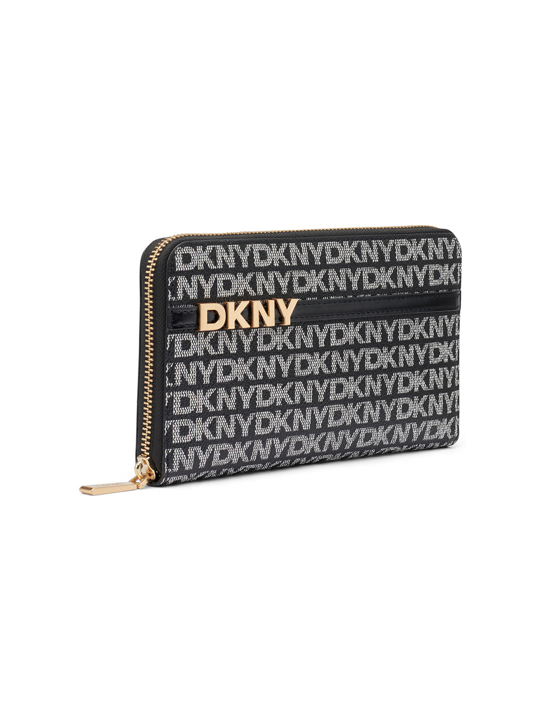 DKNY Womens Black Logo Woven Wallet