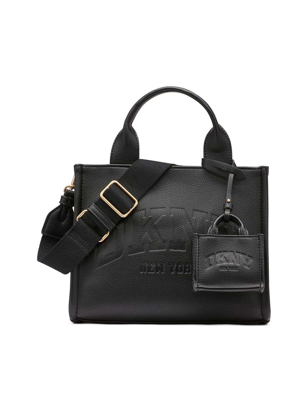DKNY Womens Black Logo Woven Satchel bag