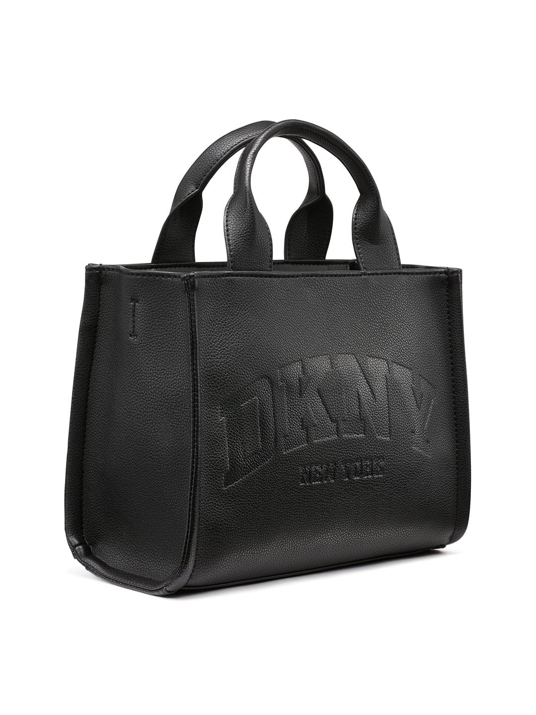 DKNY Womens Black Logo Woven Satchel bag