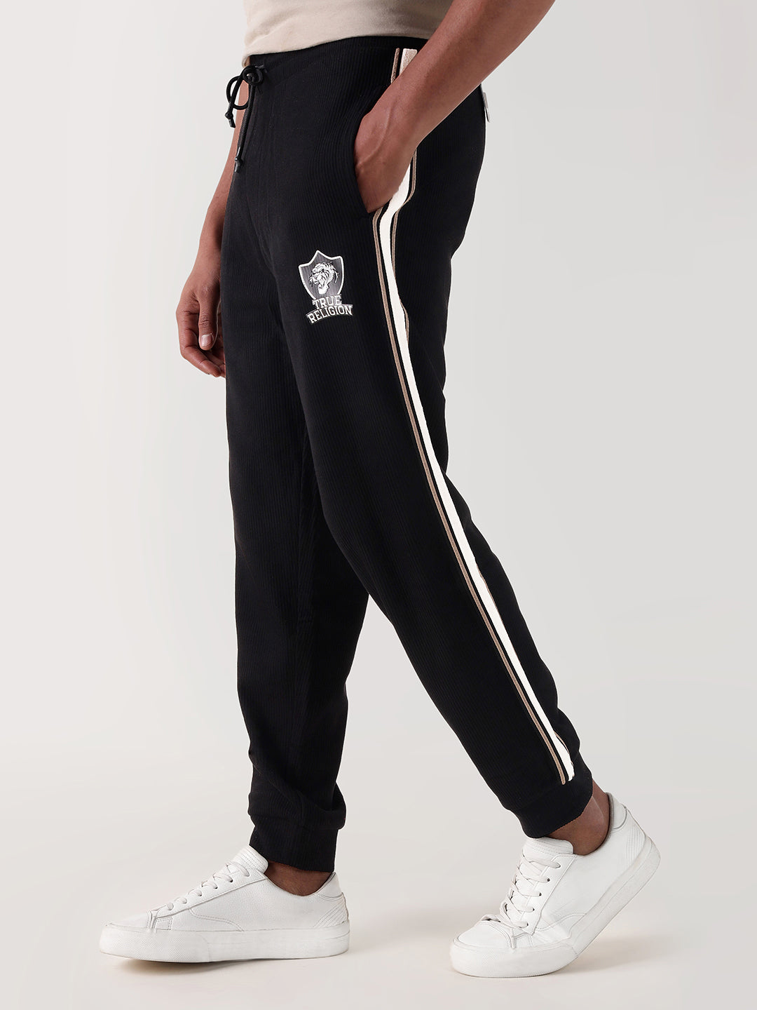TRUE RELIGION Men Black Relaxed Fit Sweatpant