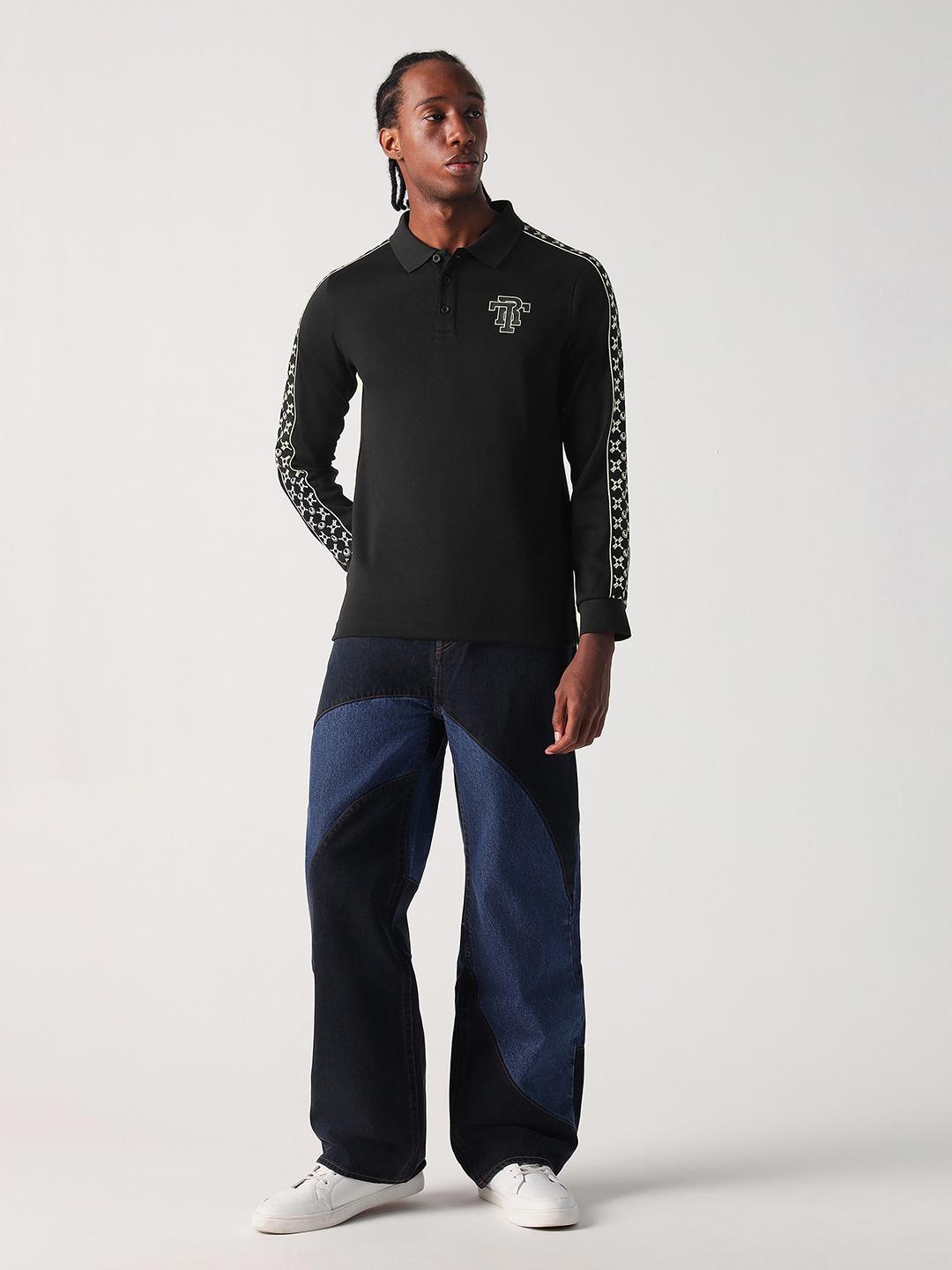 True Religion Men Black Solid Polo Tshirt