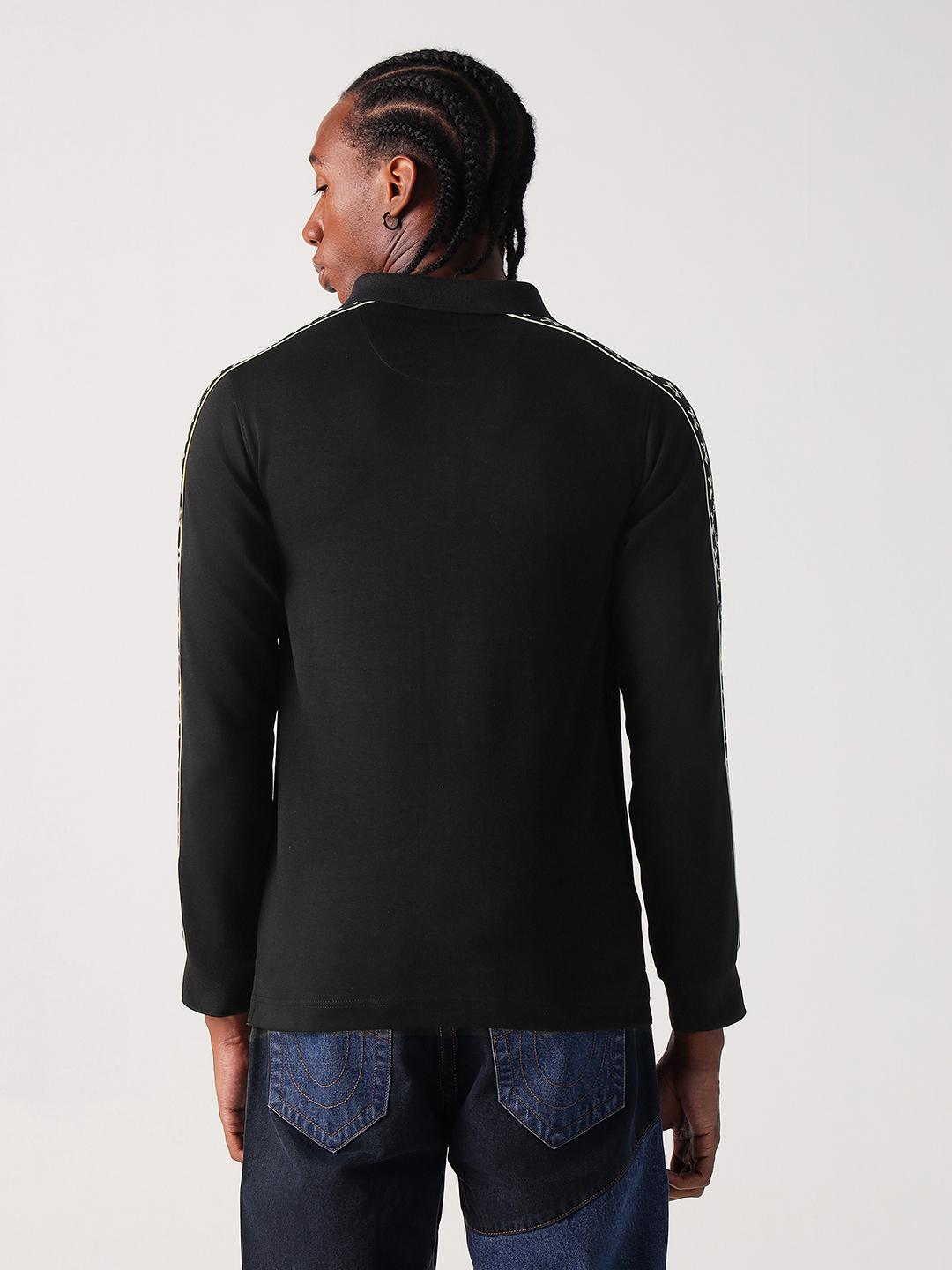 True Religion Men Black Solid Polo Tshirt