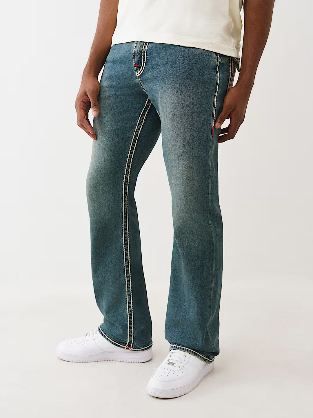TRUE RELIGION Men Blue Billy Rope Stitch Jeans