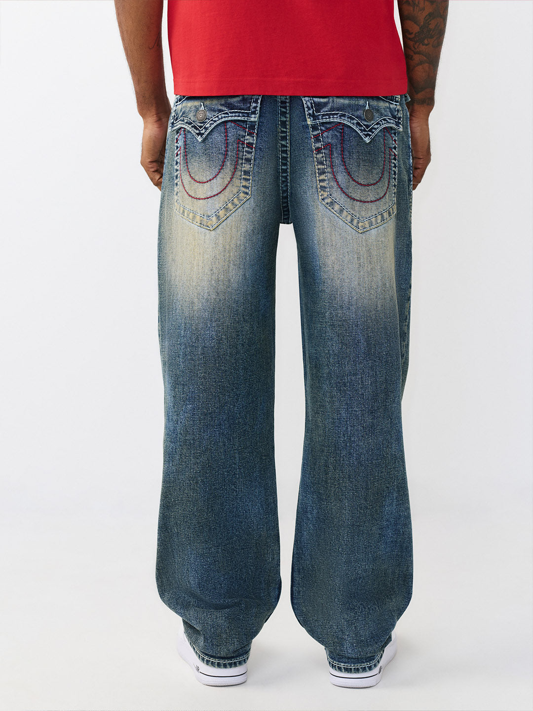 TRUE RELIGION Men Big T Blue Relaxed Fit Jeans