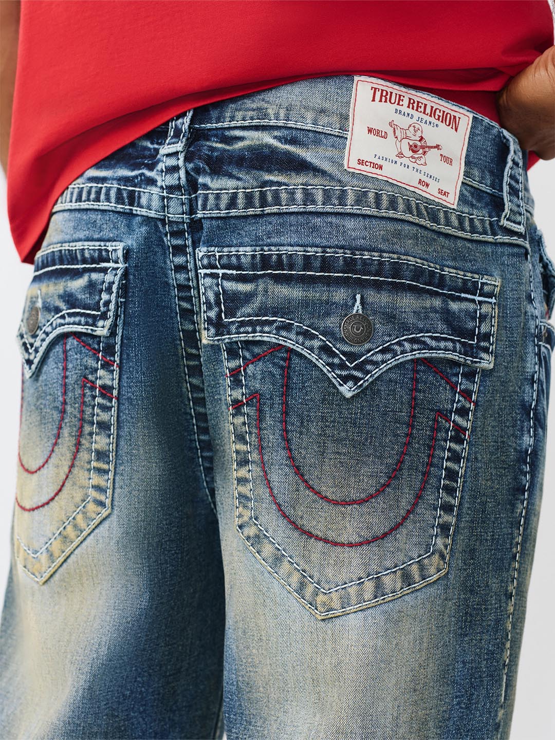 TRUE RELIGION Men Big T Blue Relaxed Fit Jeans