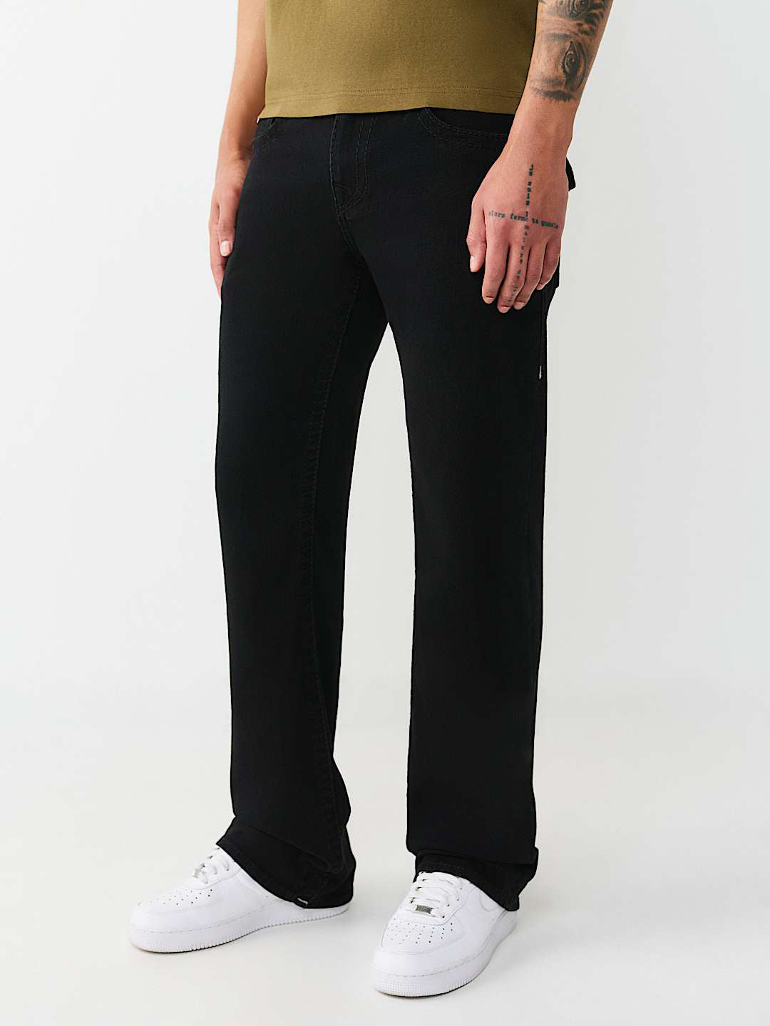 True Religion Men Black Billy Big T Mid Rise Bootcut Fit Jeans