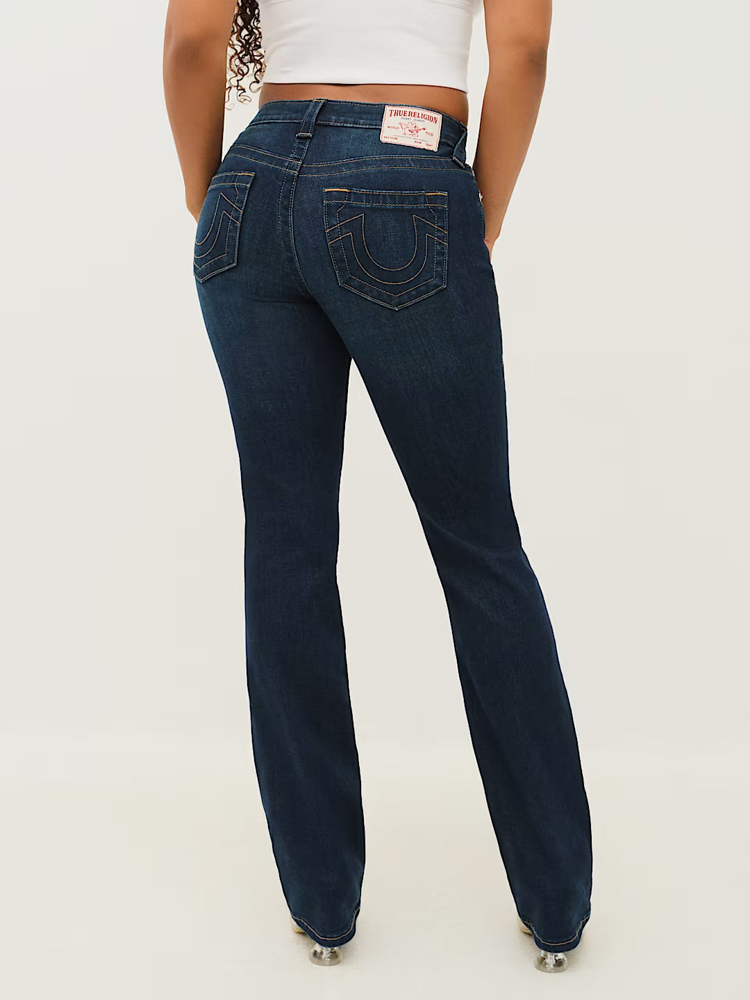 TRUE RELIGION Women Navy Billie SN Straight Fit Jeans