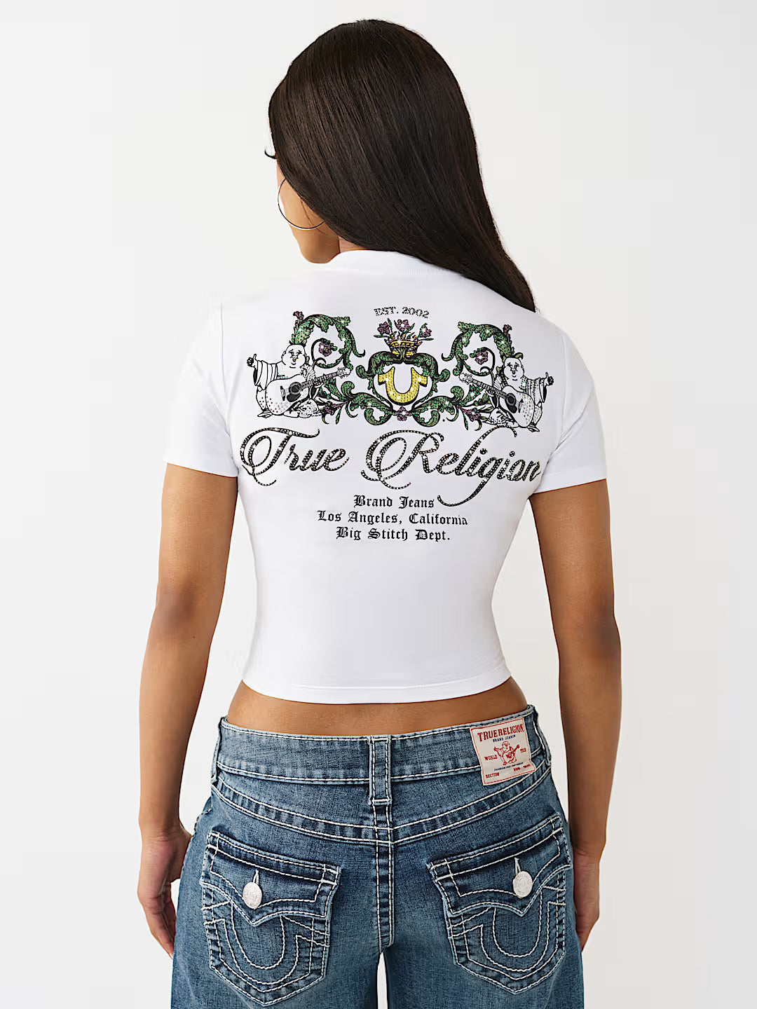 True Religion Women White Solid T-Shirt