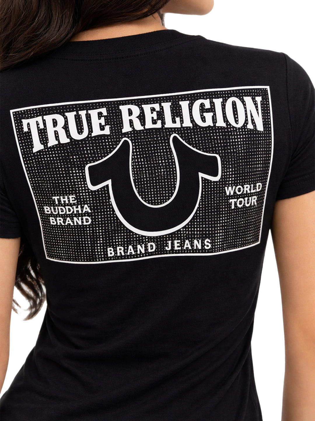 True Religion Women Black Embellished T-Shirt
