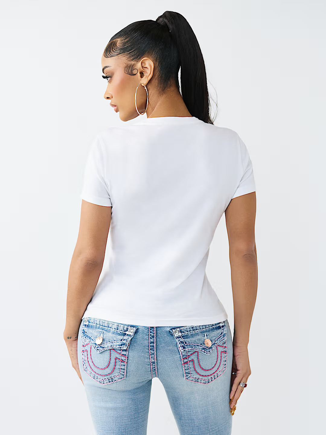 True Religion Women White Printed T-Shirt
